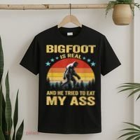Bigfoot Is Real And He Tried To Eat My Ass Meme Retro Vintage T-Shirt thumb 2