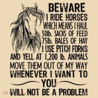 Beware I Ride Horses Not Be A Problem Funny Horse Tote Bag thumb 4