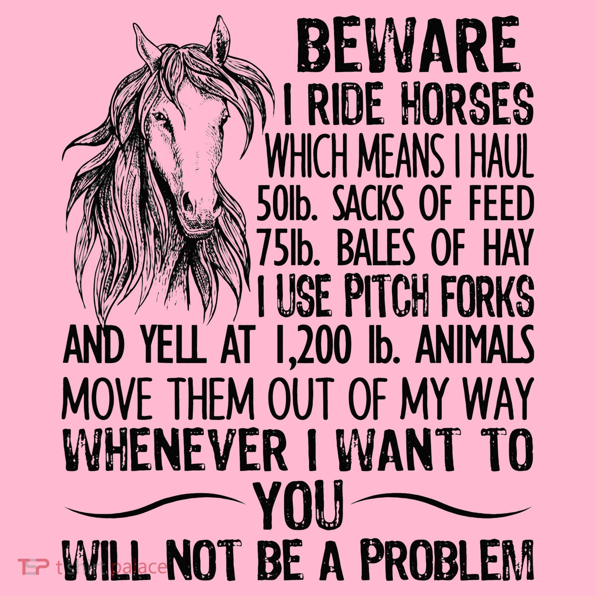 Beware I Ride Horses Not Be A Problem Funny Horse Coaster