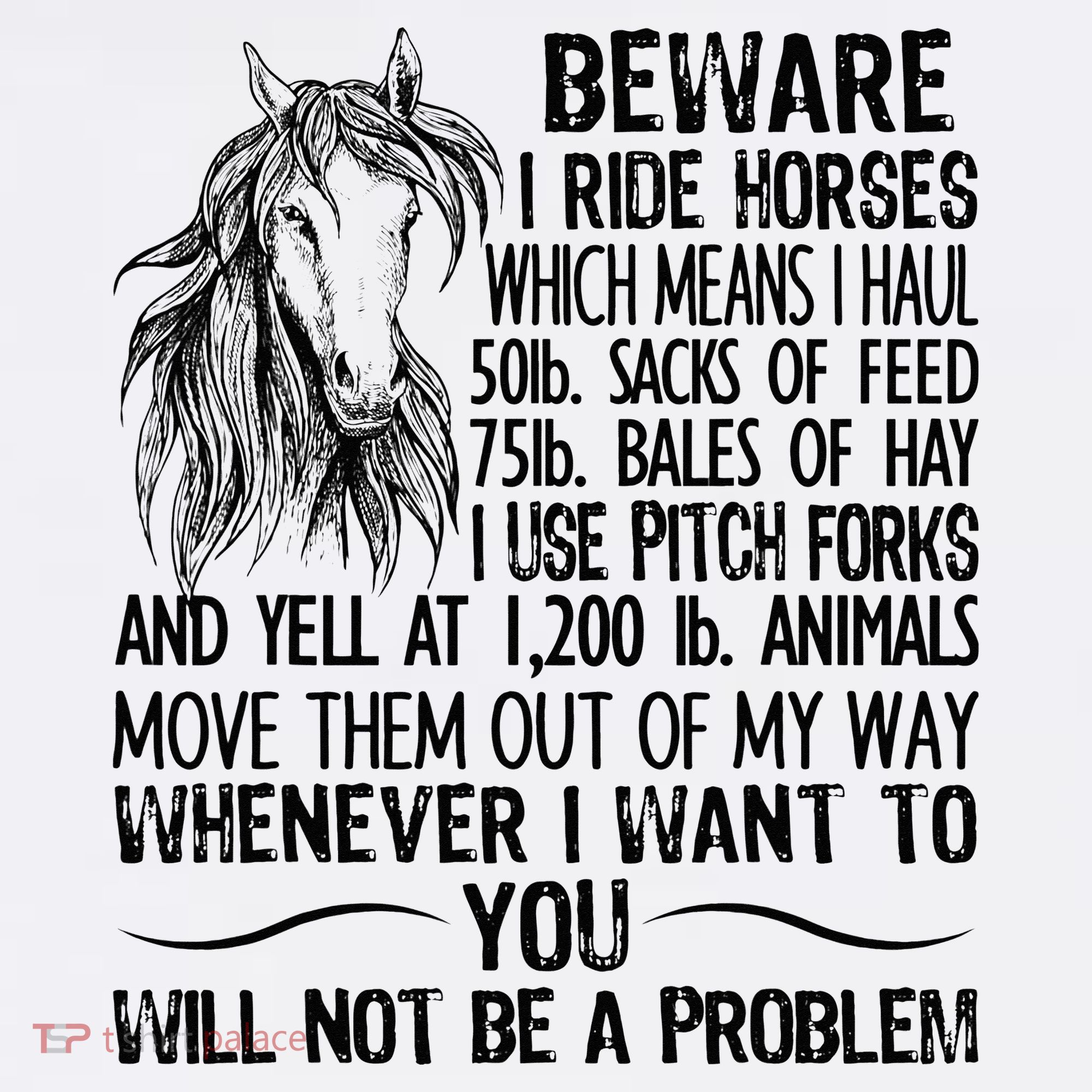 Beware I Ride Horses Not Be A Problem Funny Horse Mousepad