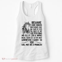 Beware I Ride Horses Not Be A Problem Funny Horse Women's Tank Top thumb 0