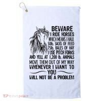 Beware I Ride Horses Not Be A Problem Funny Horse Golf Towel thumb 0