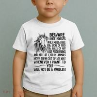 Beware I Ride Horses Not Be A Problem Funny Horse Toddler T-Shirt thumb 2
