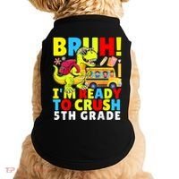 Bruh IM Ready To Crush 5th Grade Dinosaur Back To School Doggie Tank thumb 0