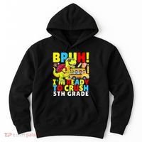 Bruh IM Ready To Crush 5th Grade Dinosaur Back To School Hoodie thumb 0