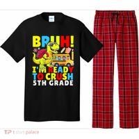 Bruh IM Ready To Crush 5th Grade Dinosaur Back To School Pajama Set thumb 0