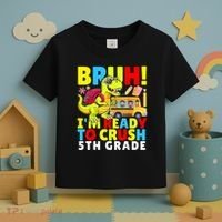 Bruh IM Ready To Crush 5th Grade Dinosaur Back To School Toddler T-Shirt thumb 3
