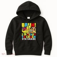Bruh IM Ready To Crush 5th Grade Dinosaur Back To School Kids Hoodie thumb 0
