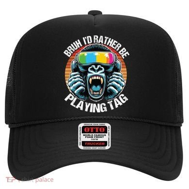 Bruh ID Rather Be Playing Tag Gorilla Wearing Vr Gamer Gift Hat