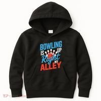 Bowling Is Right Up My Alley Bowling Merchandise Kids Hoodie thumb 0