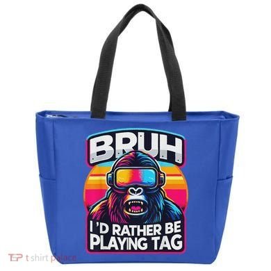 Bruh ID Rather Be Playing Tag Monkey Tote Bag