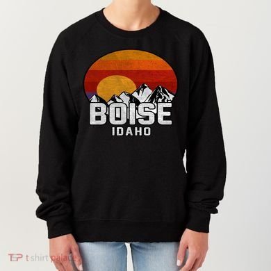 Boise Idaho Retro Mountain Sunset Gift Women's Sweatshirt