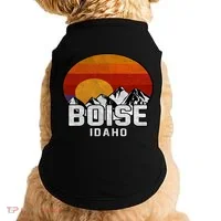 Boise Idaho Retro Mountain Sunset Gift Doggie Tank thumb 0