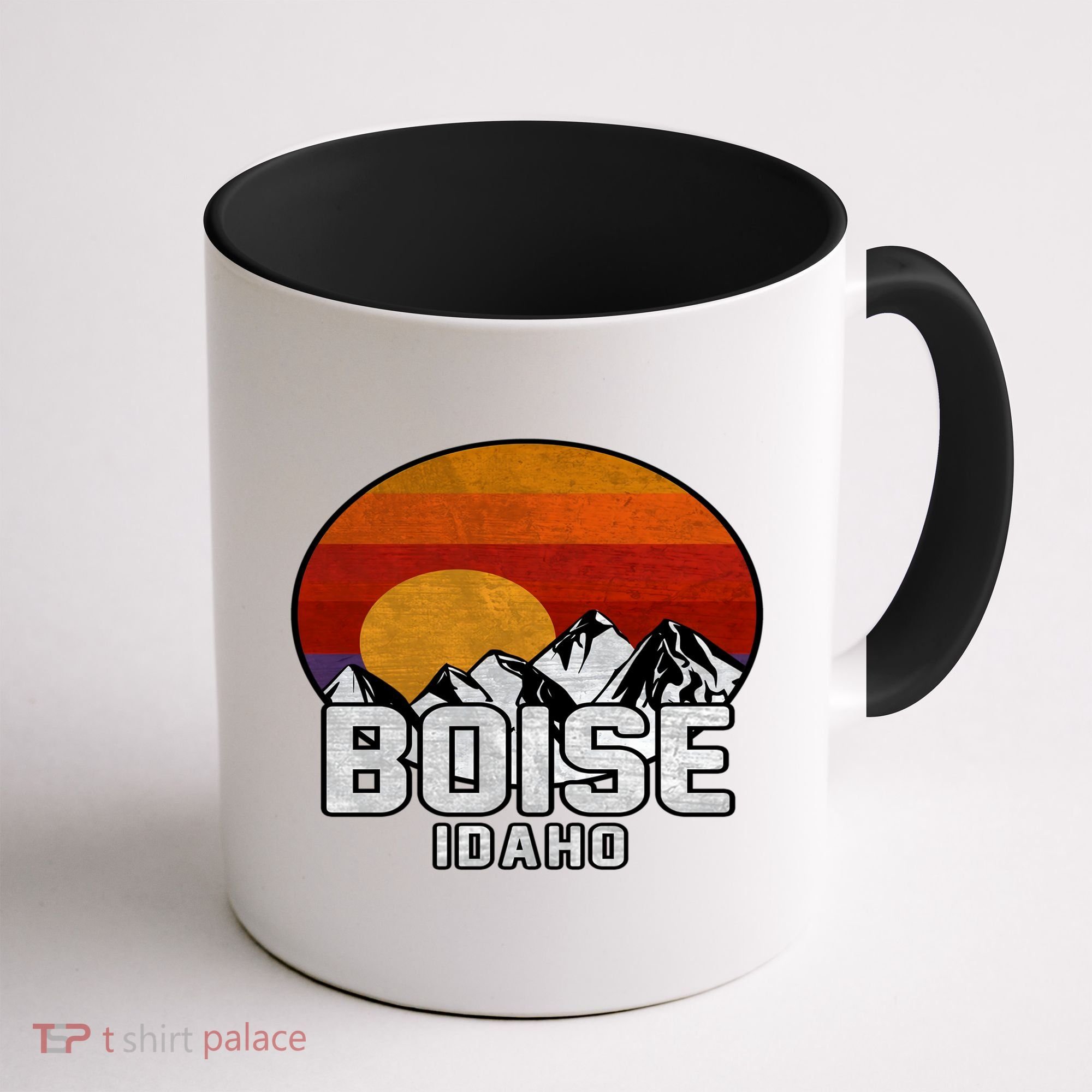 Boise Idaho Retro Mountain Sunset Gift Coffee Mug