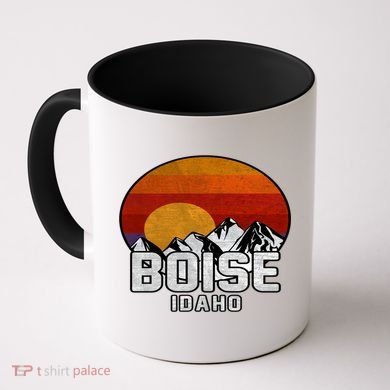 Boise Idaho Retro Mountain Sunset Gift Coffee Mug