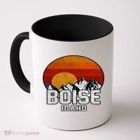 Boise Idaho Retro Mountain Sunset Gift Coffee Mug thumb 0