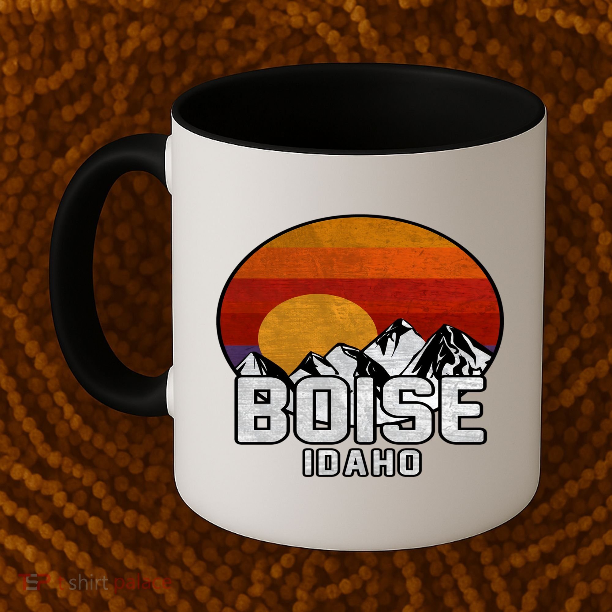 Boise Idaho Retro Mountain Sunset Gift Coffee Mug