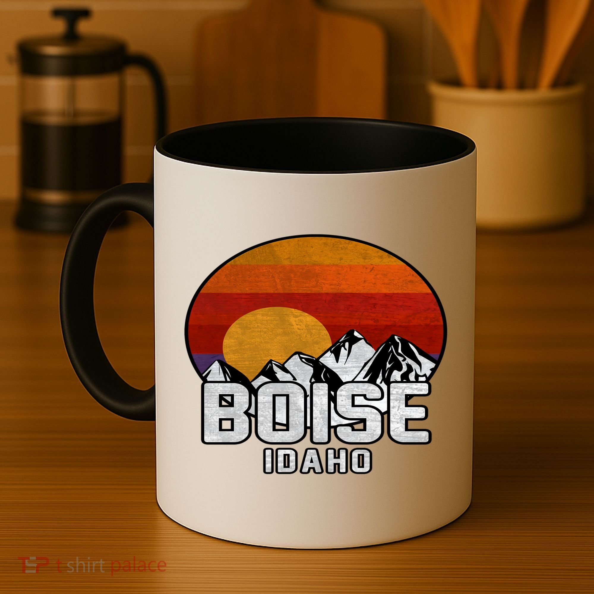 Boise Idaho Retro Mountain Sunset Gift Coffee Mug