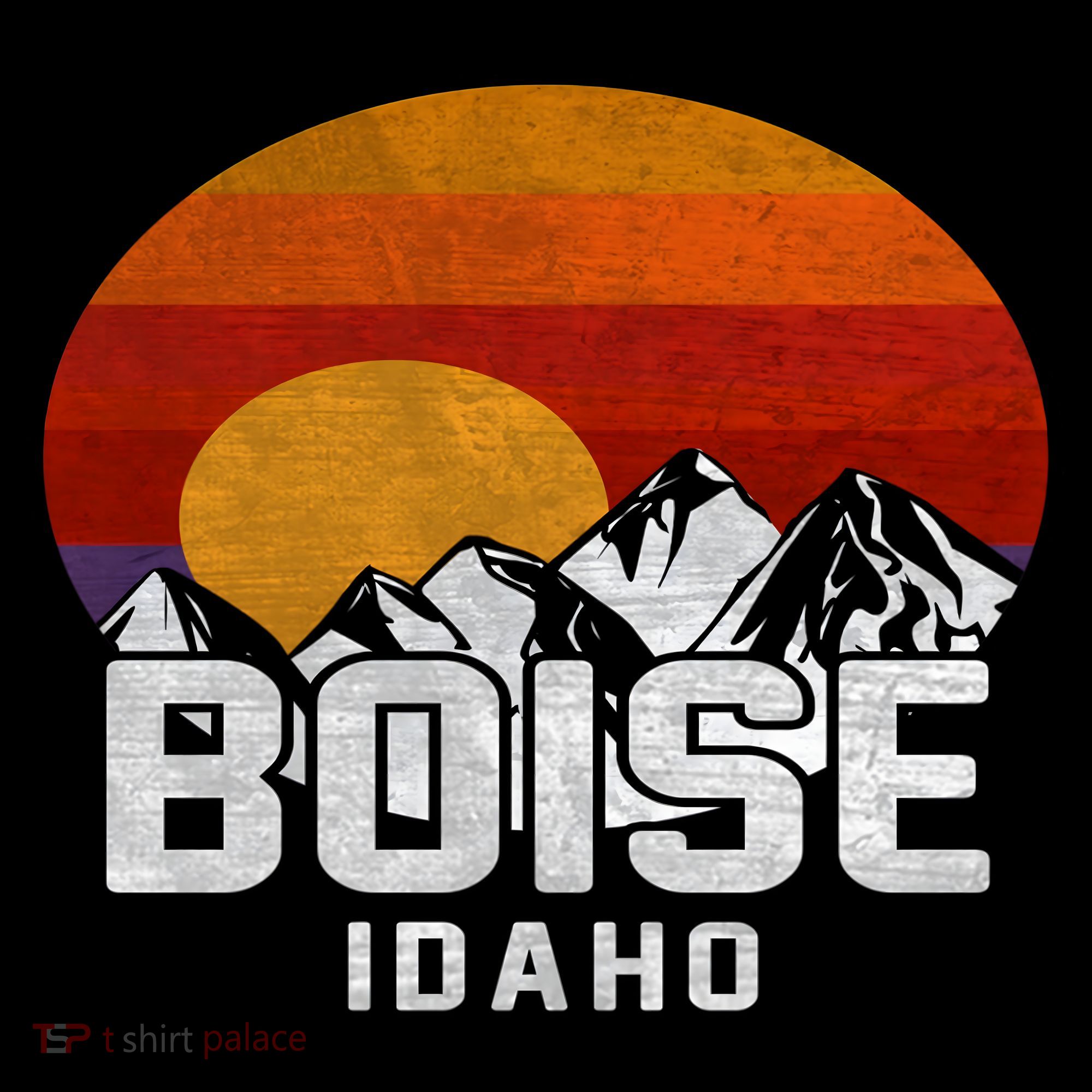 Boise Idaho Retro Mountain Sunset Gift Coffee Mug