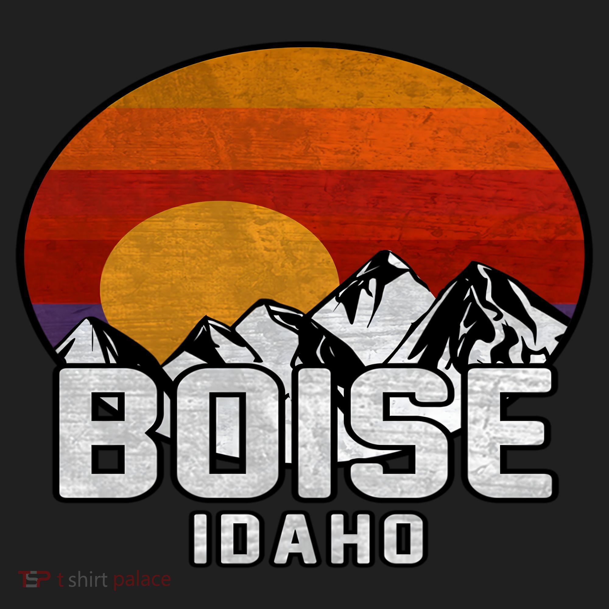 Boise Idaho Retro Mountain Sunset Gift Beanie