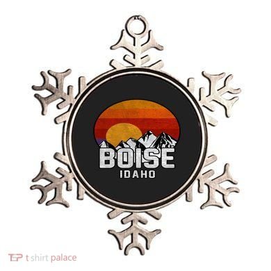Boise Idaho Retro Mountain Sunset Gift Ornament