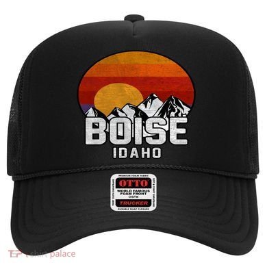 Boise Idaho Retro Mountain Sunset Gift Hat