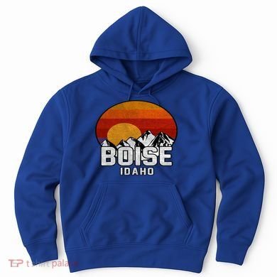 Boise Idaho Retro Mountain Sunset Gift Hoodie