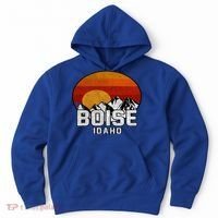 Boise Idaho Retro Mountain Sunset Gift Hoodie thumb 0