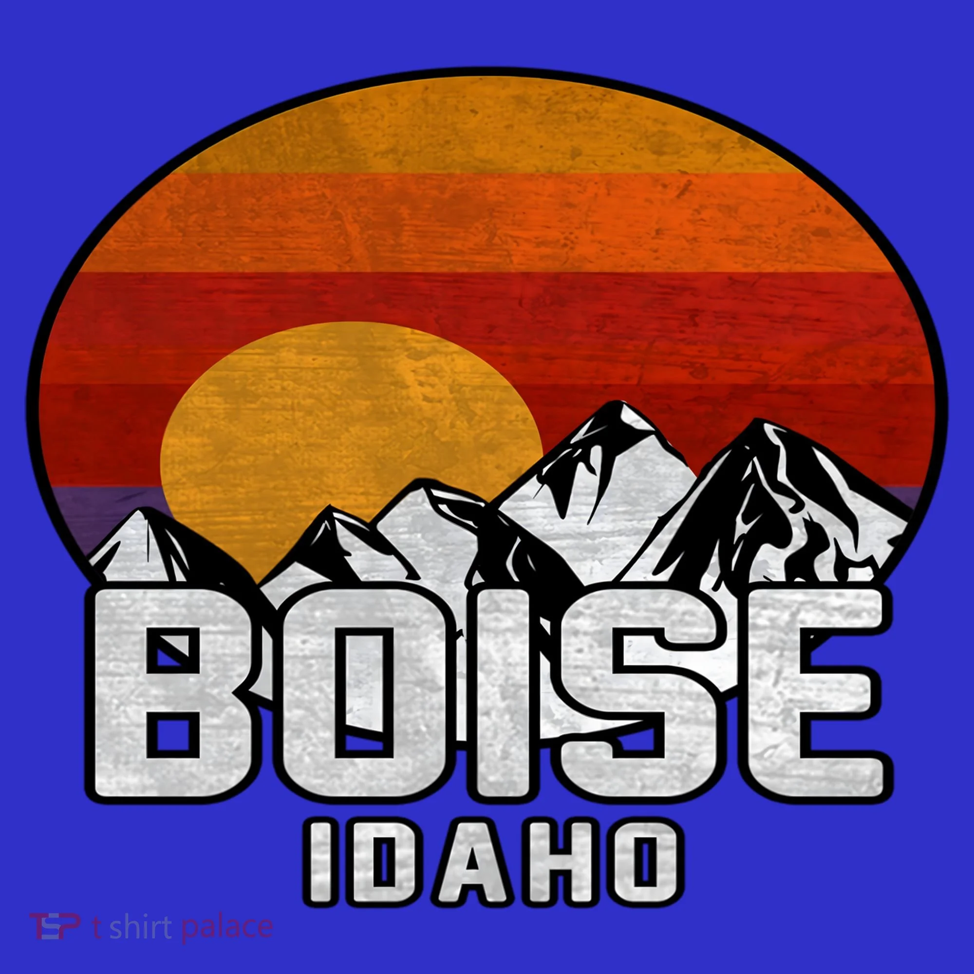 Boise Idaho Retro Mountain Sunset Gift Hoodie