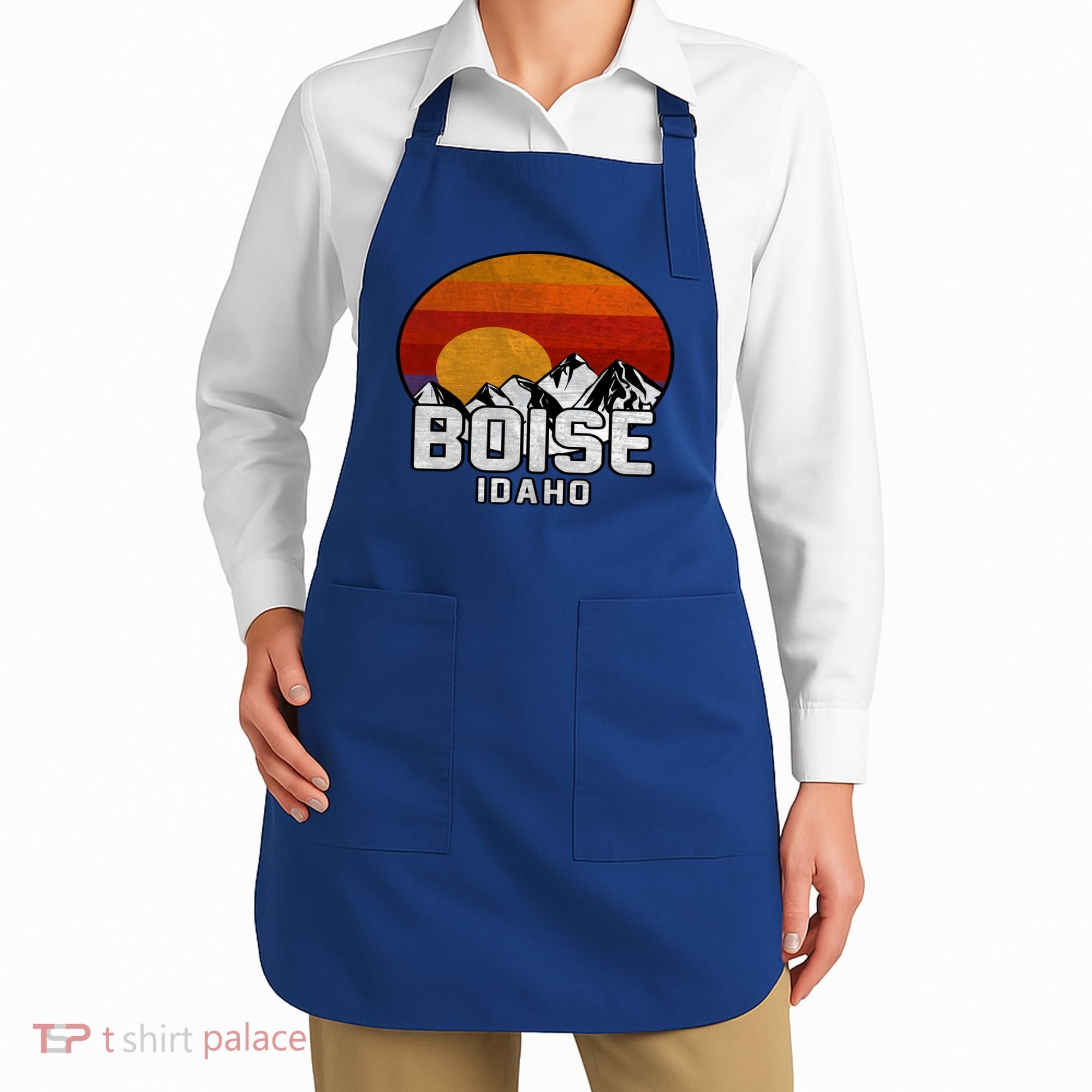 Boise Idaho Retro Mountain Sunset Gift Apron