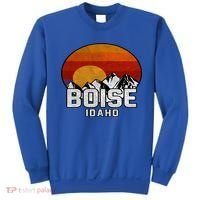 Boise Idaho Retro Mountain Sunset Gift Sweatshirt thumb 0