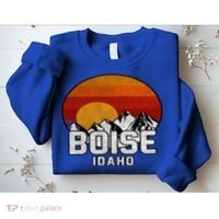 Boise Idaho Retro Mountain Sunset Gift Sweatshirt thumb 2