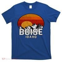 Boise Idaho Retro Mountain Sunset Gift T-Shirt thumb 0