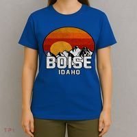Boise Idaho Retro Mountain Sunset Gift T-Shirt thumb 4