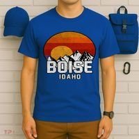 Boise Idaho Retro Mountain Sunset Gift T-Shirt thumb 6