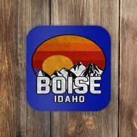 Boise Idaho Retro Mountain Sunset Gift Coaster thumb 0