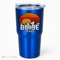 Boise Idaho Retro Mountain Sunset Gift Tumbler thumb 0