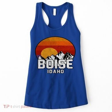 Boise Idaho Retro Mountain Sunset Gift Women's Tank Top