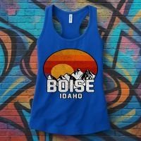Boise Idaho Retro Mountain Sunset Gift Women's Tank Top thumb 3
