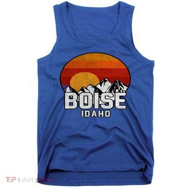 Boise Idaho Retro Mountain Sunset Gift Tank Top