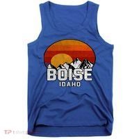 Boise Idaho Retro Mountain Sunset Gift Tank Top thumb 0