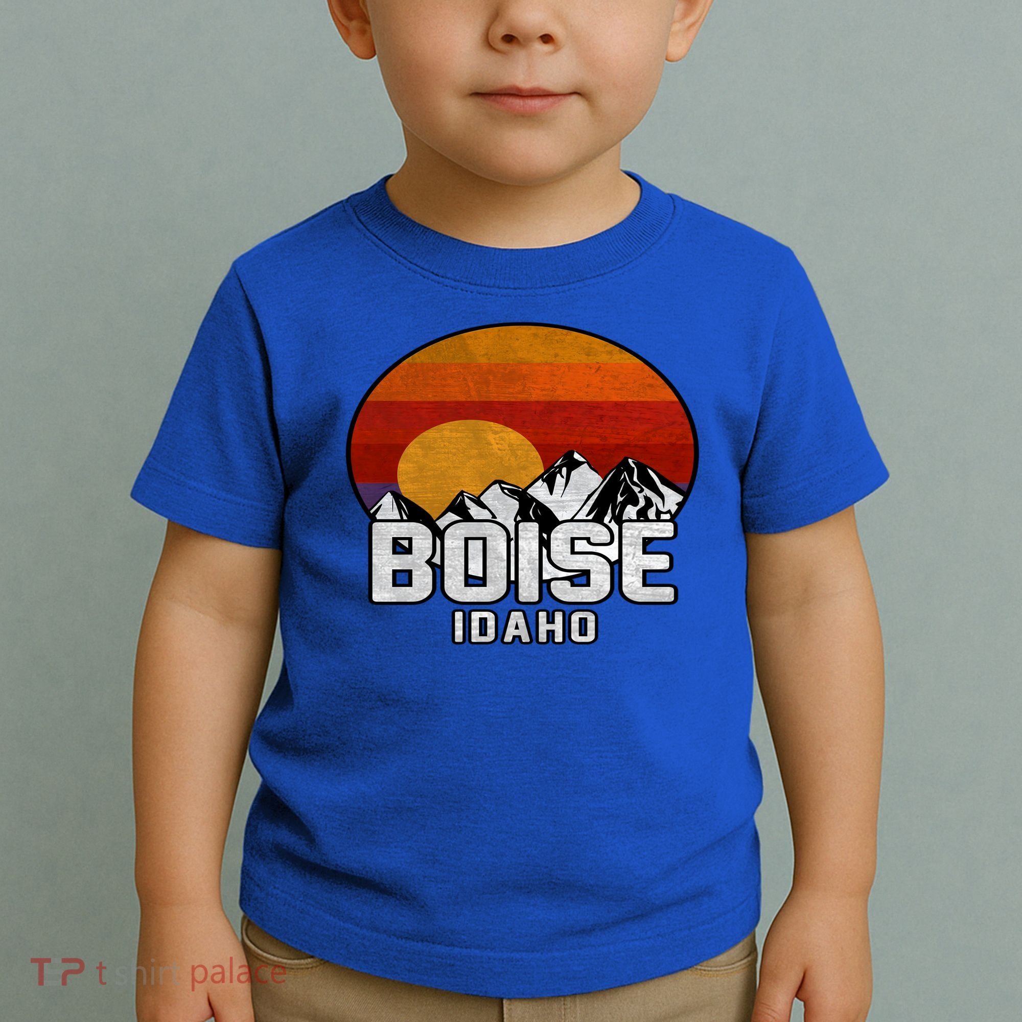Boise Idaho Retro Mountain Sunset Gift Toddler T-Shirt