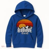Boise Idaho Retro Mountain Sunset Gift Kids Hoodie thumb 0