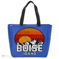 Boise Idaho Retro Mountain Sunset Gift Tote Bag thumb 0