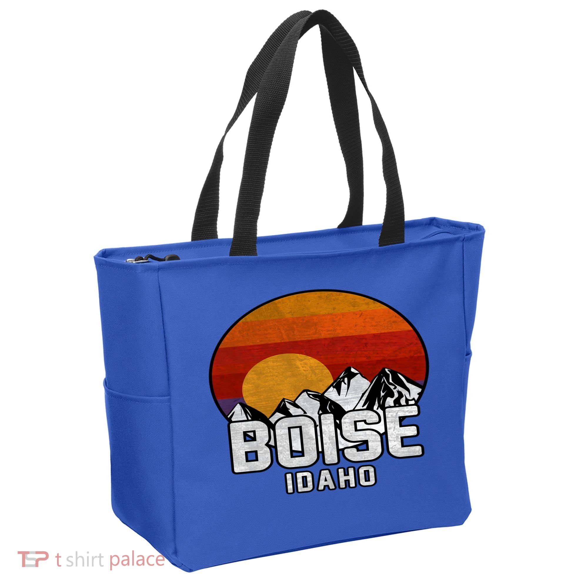 Boise Idaho Retro Mountain Sunset Gift Tote Bag