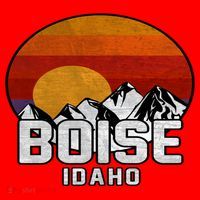 Boise Idaho Retro Mountain Sunset Gift Santa Hat thumb 1