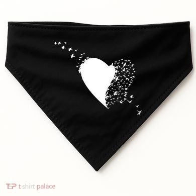 Bird Flocking Heart USA-Made Doggie Bandana
