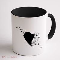 Bird Flocking Heart Coffee Mug thumb 1