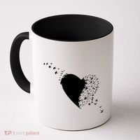 Bird Flocking Heart Coffee Mug thumb 0