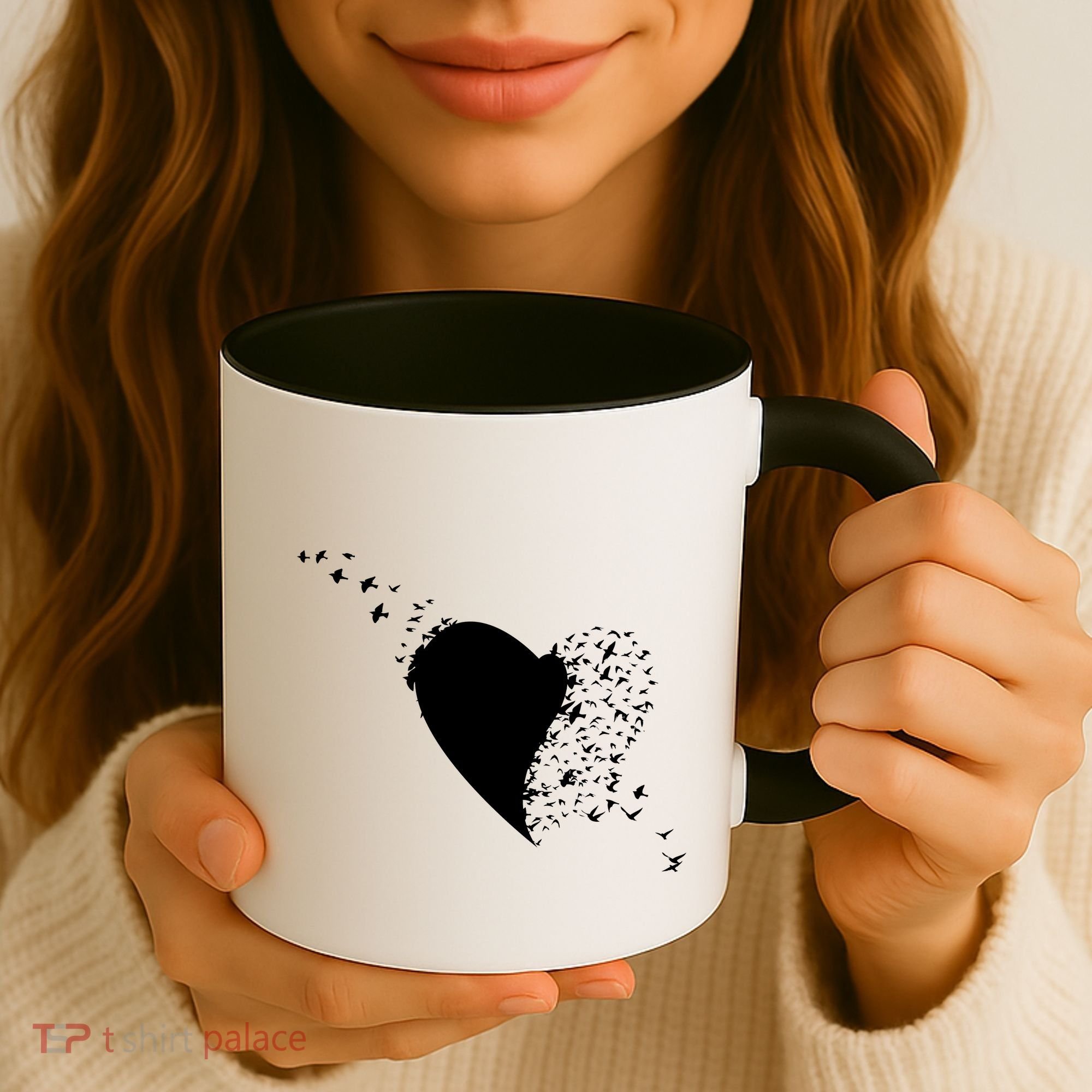 Bird Flocking Heart Coffee Mug